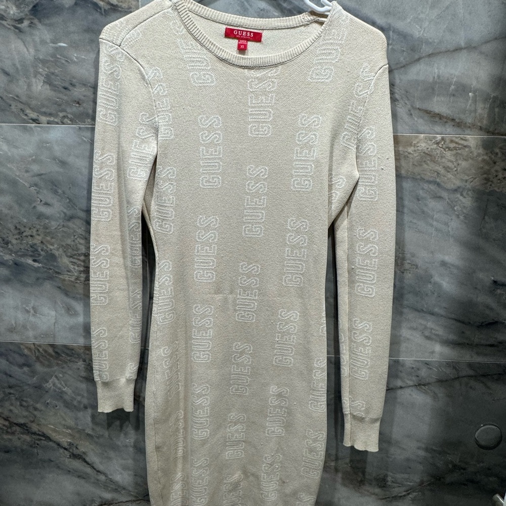 GUESS Cream Sweater tight bodycon Dress